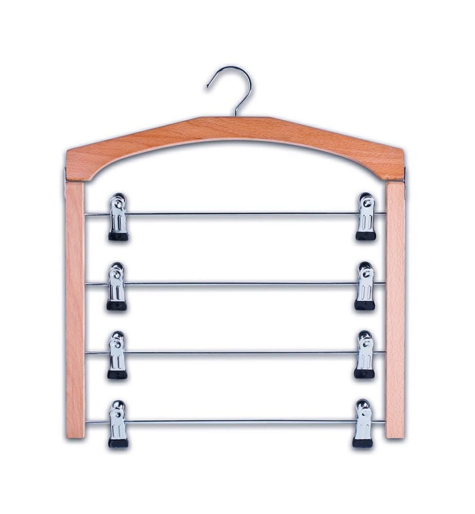 Multi-skirt suspension, beech/chromed metal - Silvered