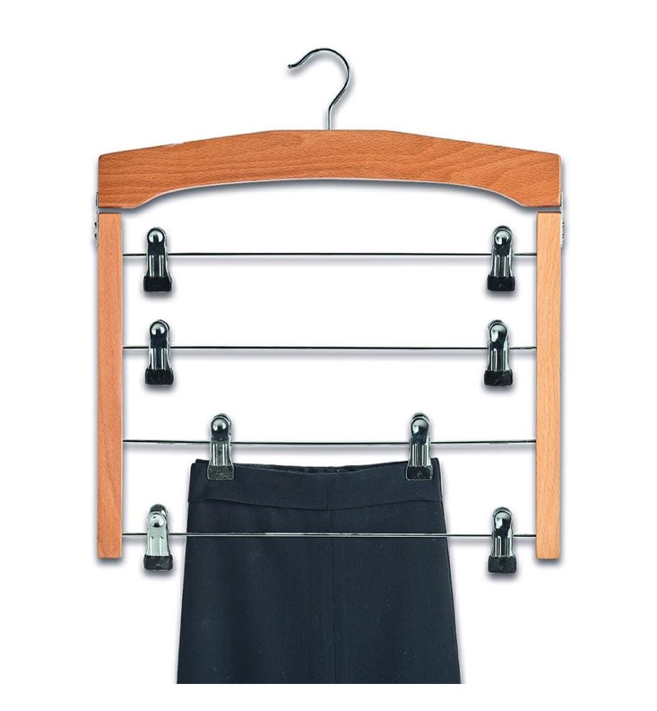 Multi-skirt suspension, beech/chromed metal - Silvered