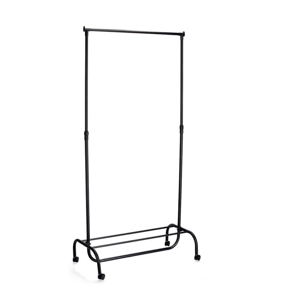 Coat Rack on Wheels, Metal/Plastic - Black