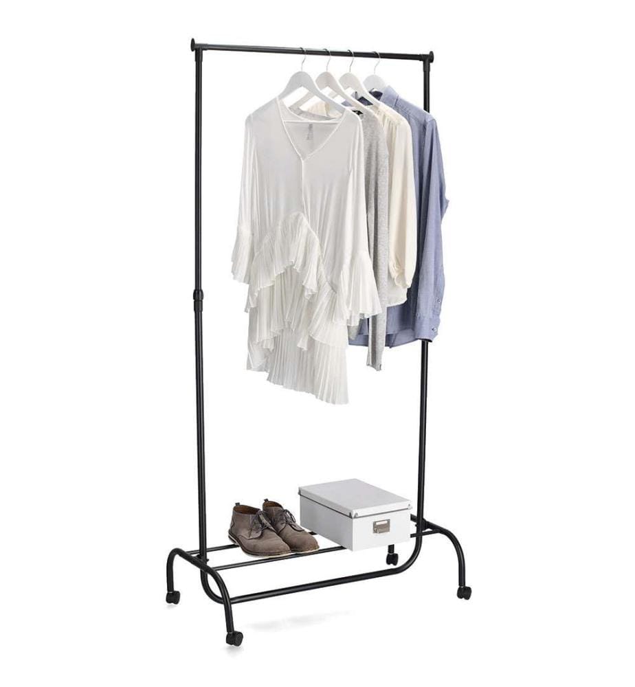 Coat Rack on Wheels, Metal/Plastic - Black