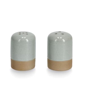Salt/pepper shaker set, 2-piece stoneware