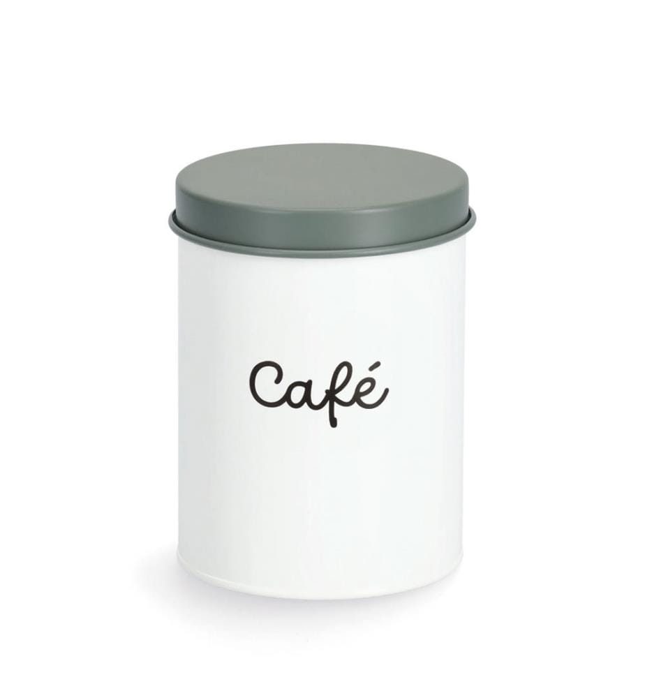 Boîte à provisions 'Café', 1300 ml, métal - Blanc