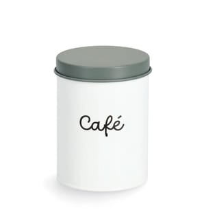 Boîte à provisions 'Café', 1300 ml, métal - Blanc