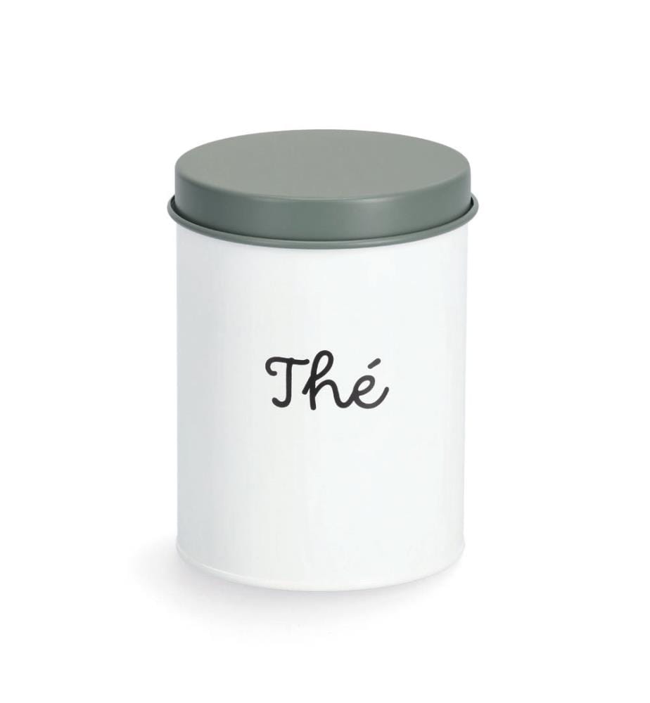 Boîte à provisions 'Thé', 1300 ml, métal - Blanc