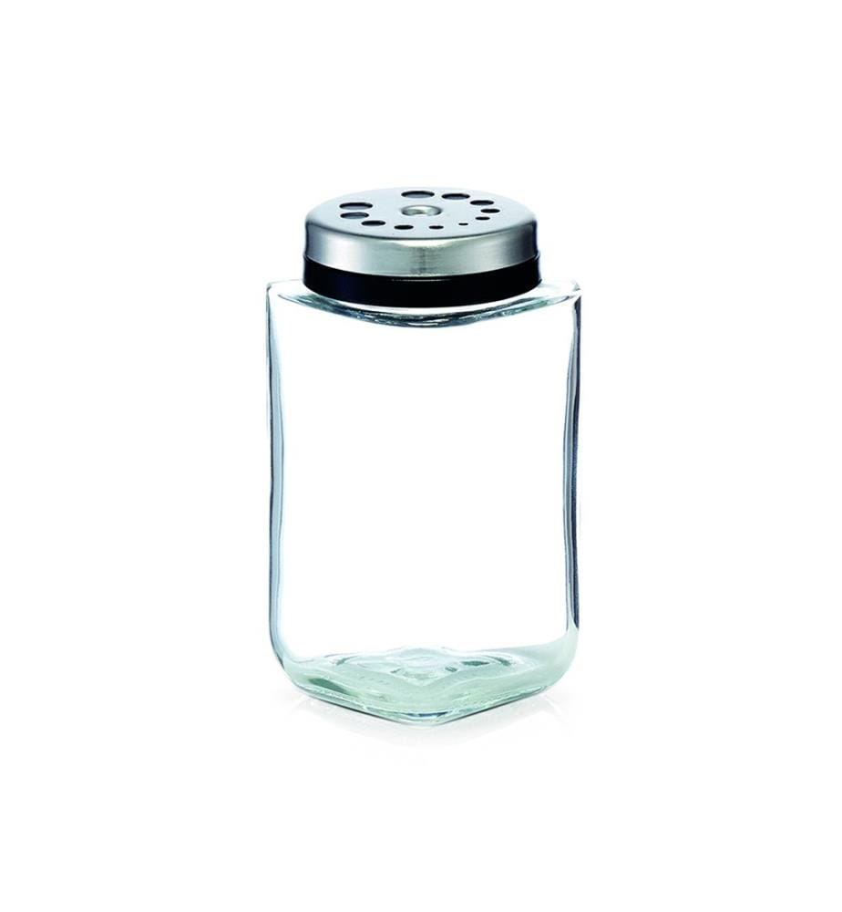 Spice shaker, glass/stainless steel - Silver plated