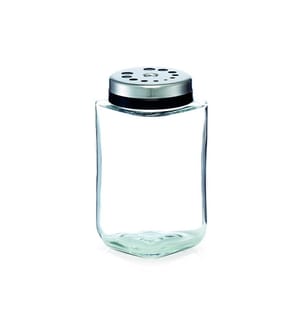 Spice shaker, glass/stainless steel - Silver plated
