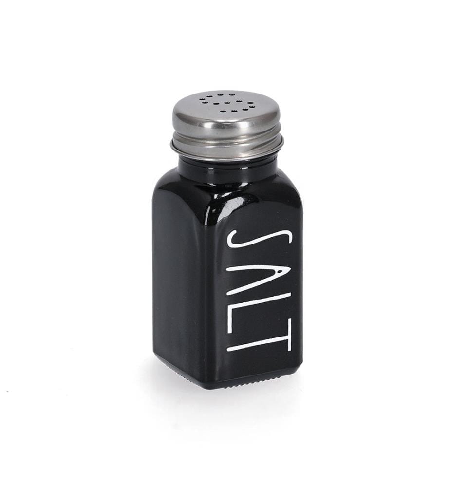 Salt shaker Salt , 80 ml in Glass/metal - Black