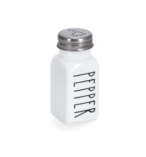Pepper shaker Pepper, 80 ml in glass/metal - White