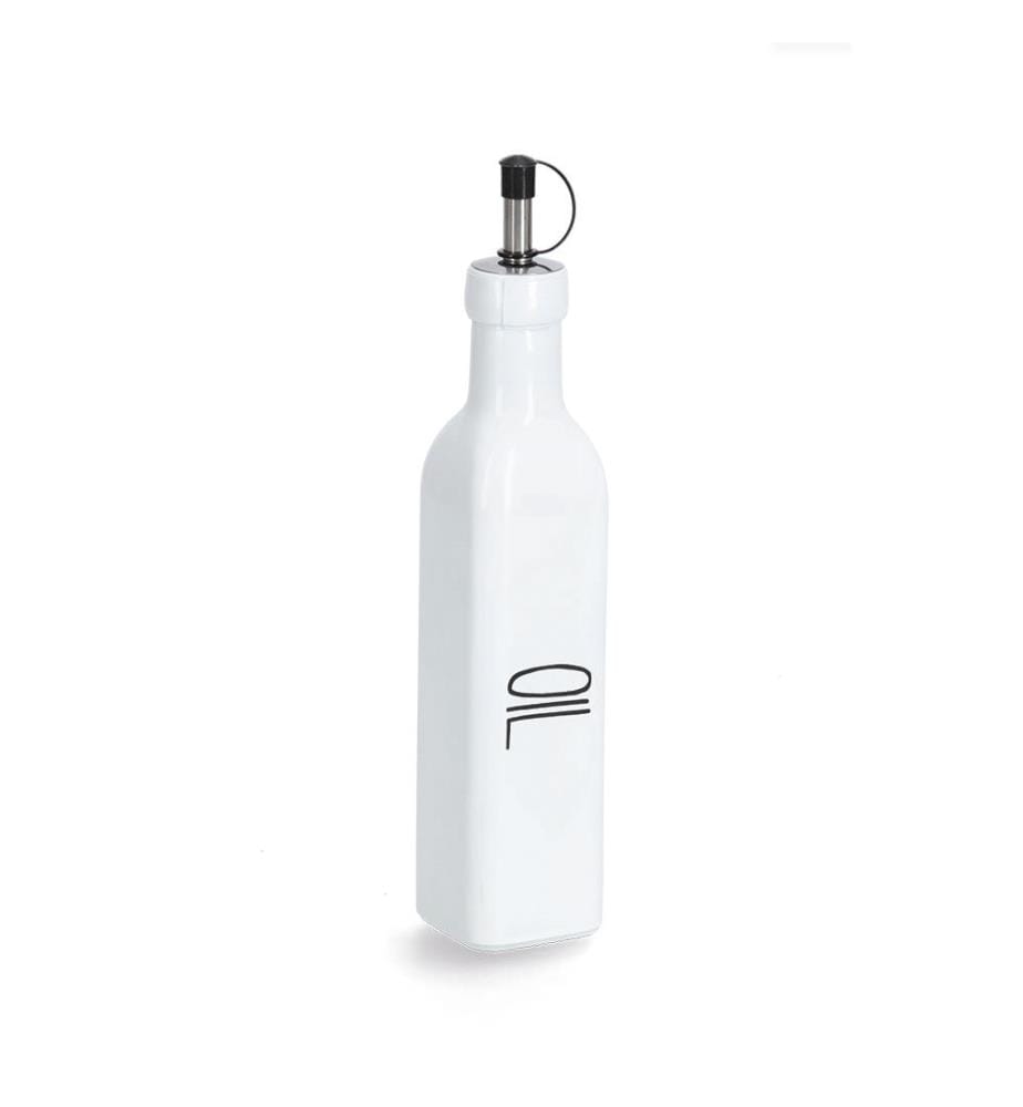 Oil" bottle - 270 Ml - Glass/metal - White