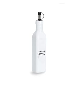 Oil" bottle - 270 Ml - Glass/metal - White