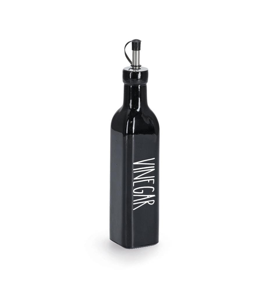 Vinegar Bottle - 270 Ml Glass/metal - Black