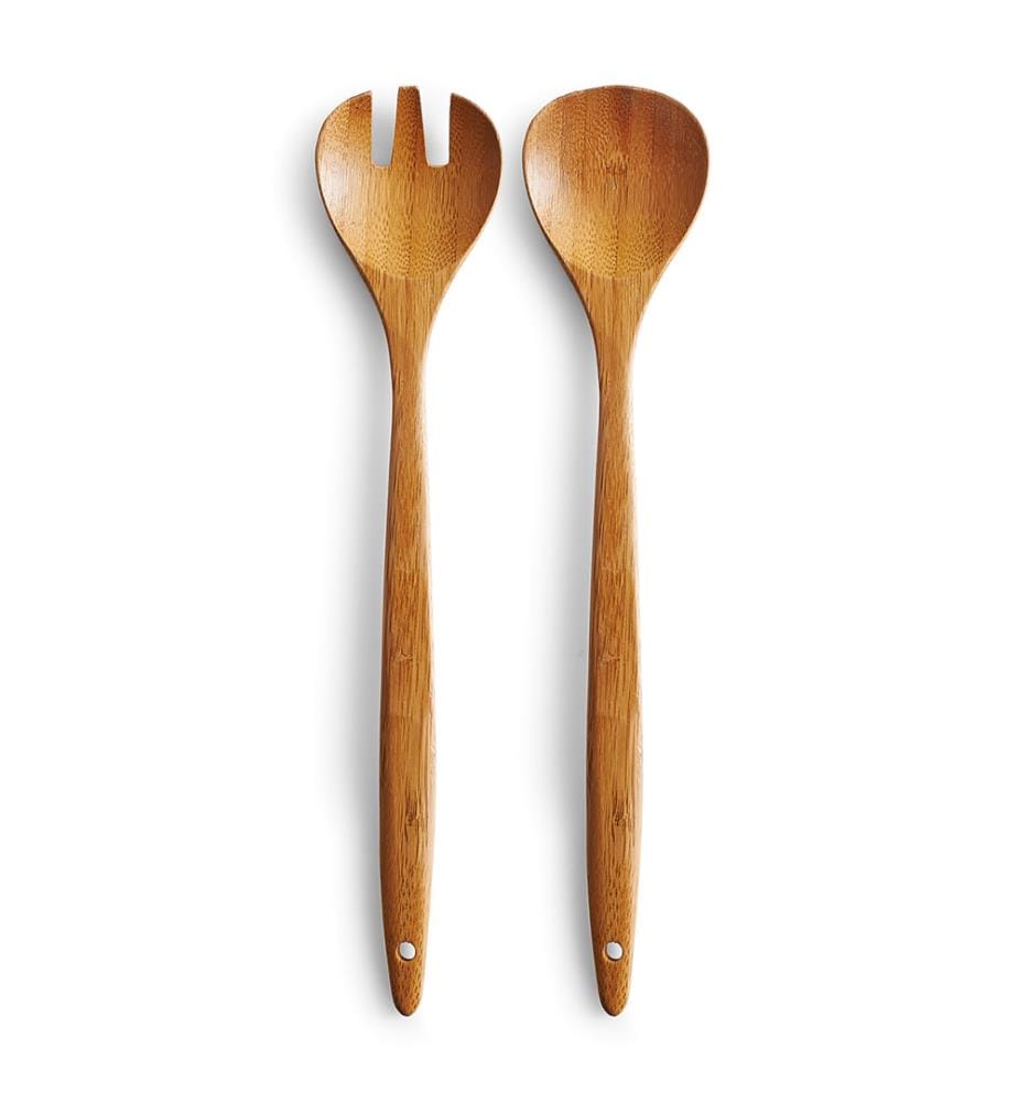 2 Piece Bamboo Salad Serving Set - Brown