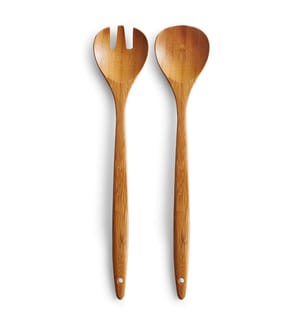 2 Piece Bamboo Salad Serving Set - Brown