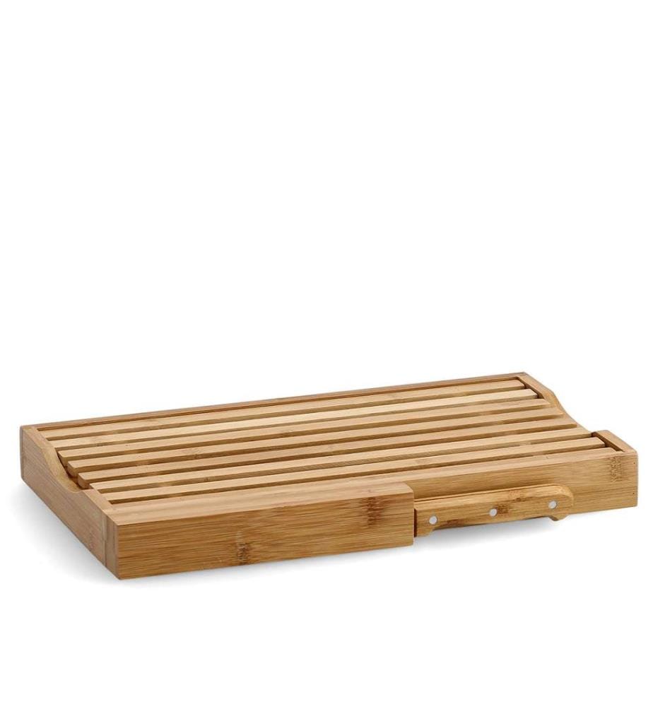Bread cutting board with knife, bamboo - Brown