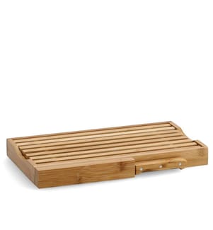 Bread cutting board with knife, bamboo - Brown