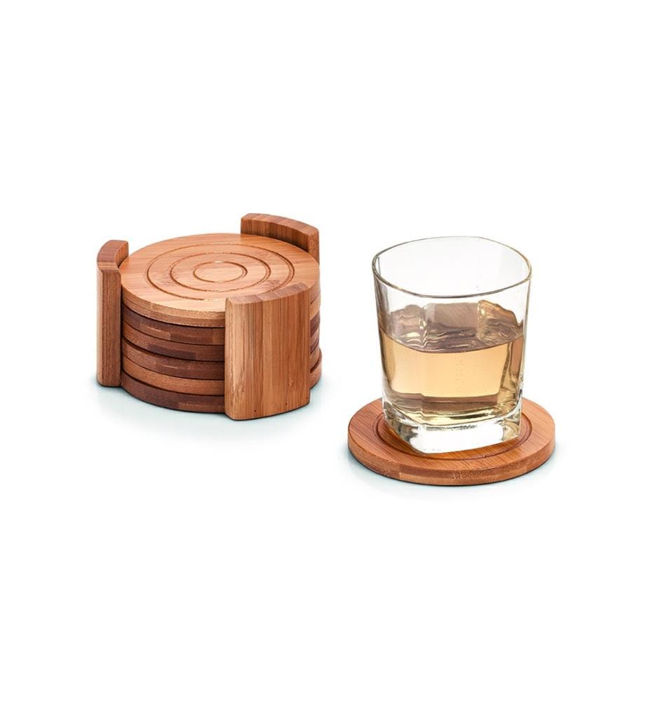 Set Of 7 Bamboo Coasters