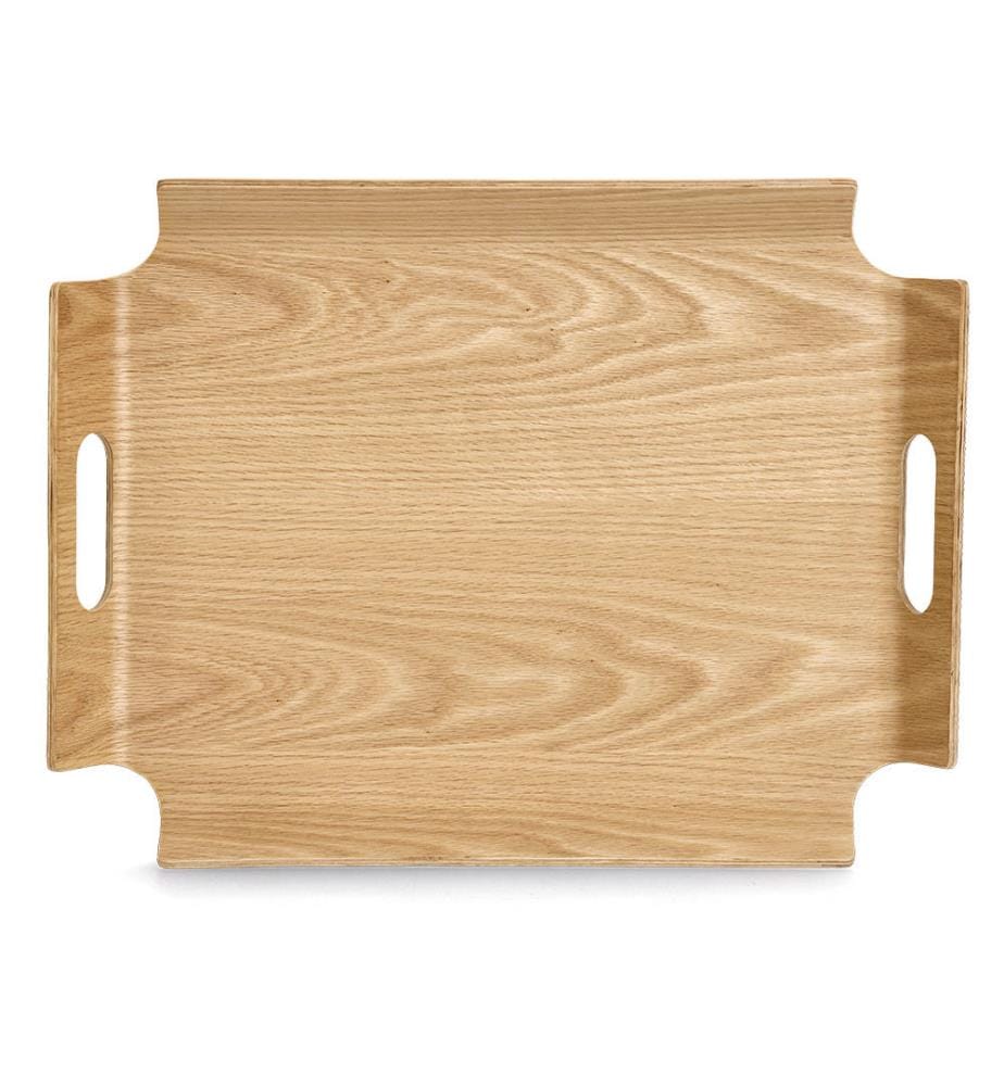 Serving tray, wood/oak veneer - brown