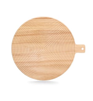 Cutting board with handle "Stripes", rubberwood - Brown