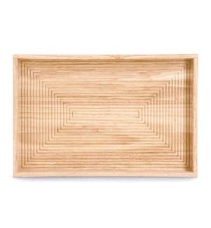 Stripes tray, rubberwood - brown