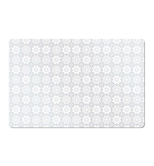 Placemat Flowers, plastic - White