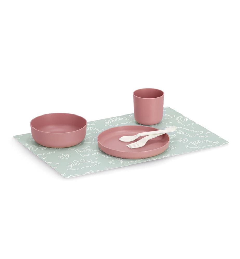 Set de Table Dino, Plastique - Bleu Clair