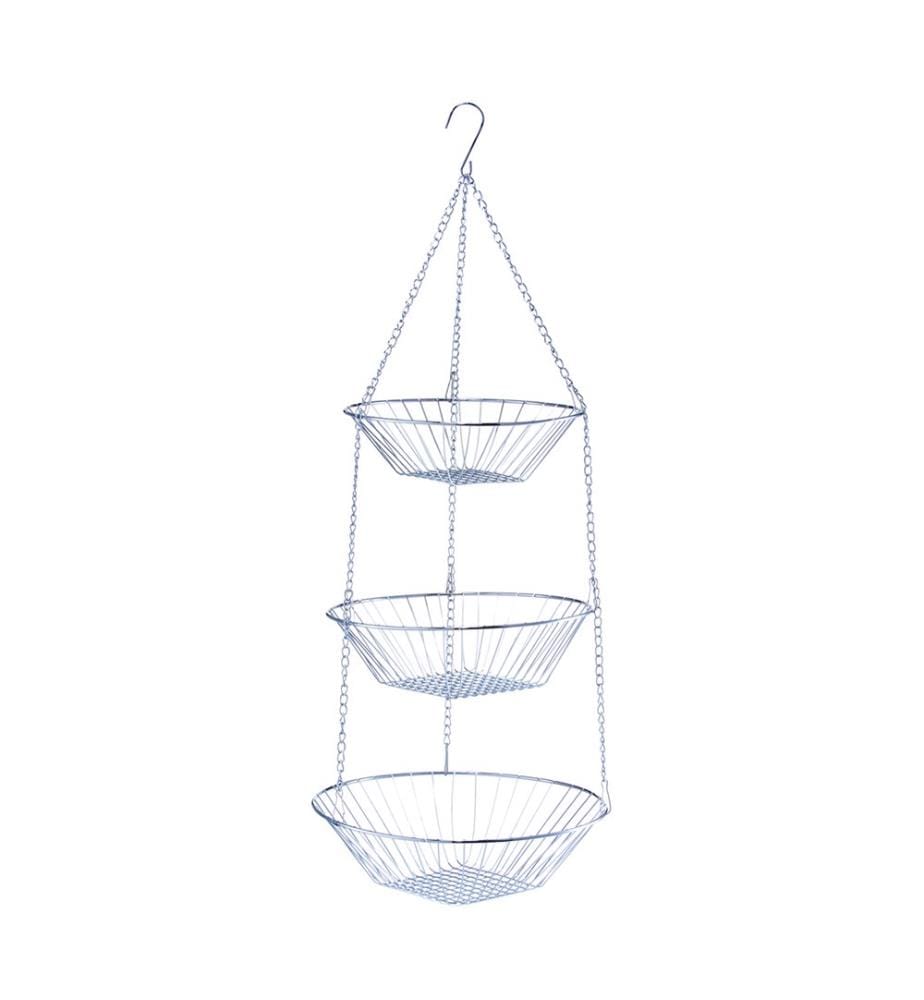 Triple Chromed Metal Hanging Basket