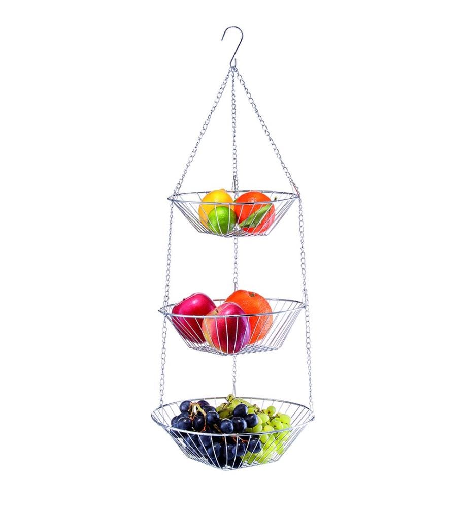 Triple Chromed Metal Hanging Basket