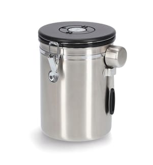 Coffee Tin With Spoon, 2700ml, Stainless Steel/Plastic - Silver