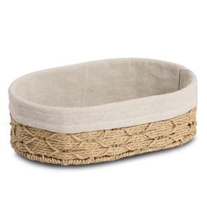Bread basket with bag, woven paper/cotton