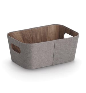 Storage box, cardboard/polyester, brown