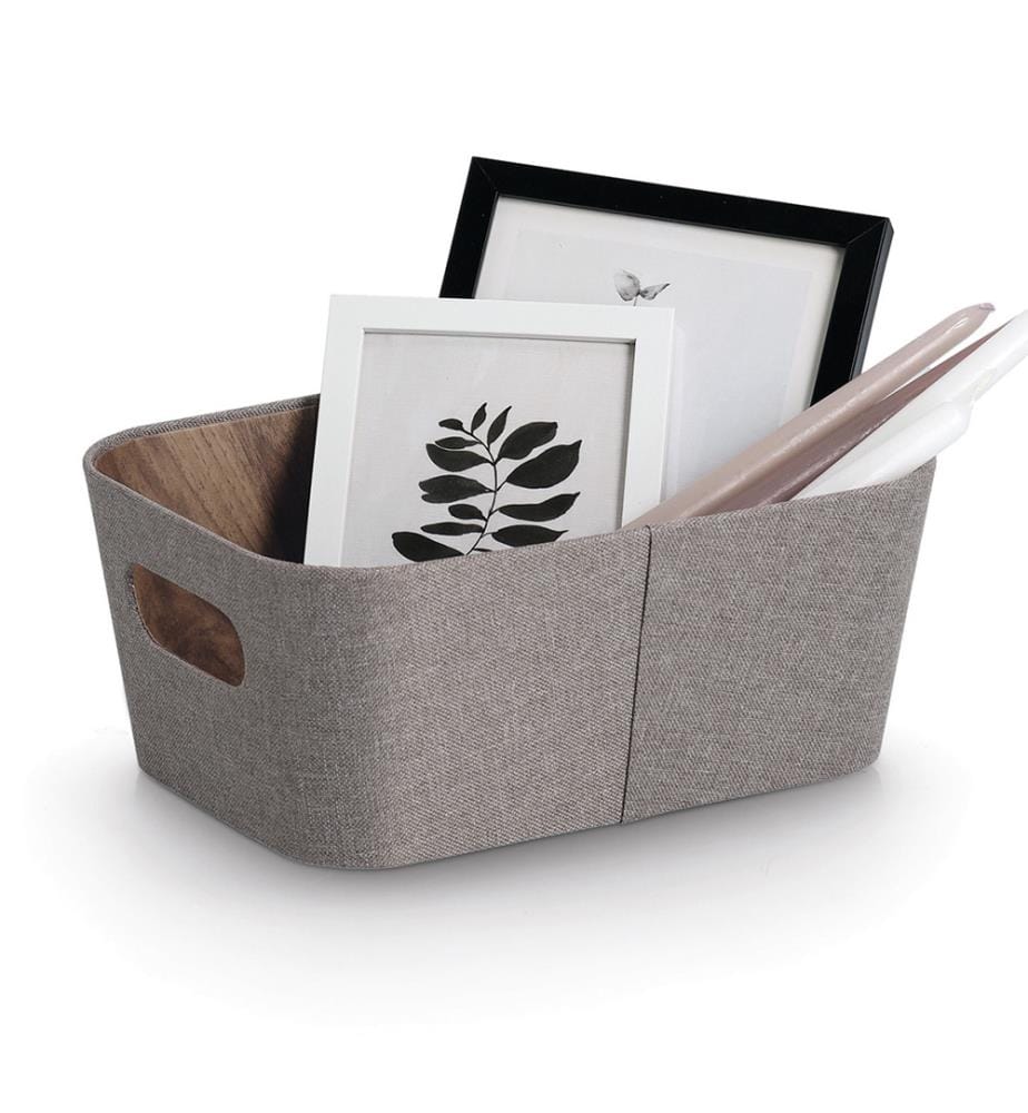 Storage box, cardboard/polyester, brown