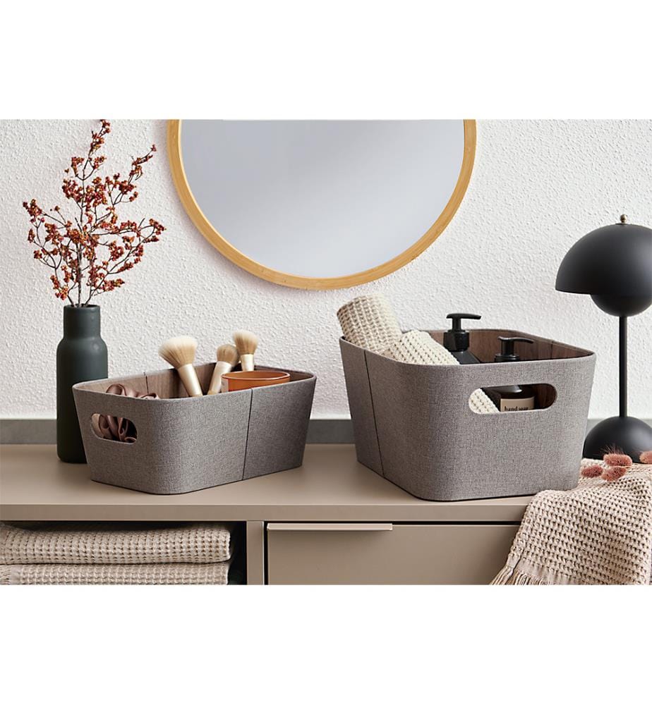 Storage box, cardboard/polyester, brown