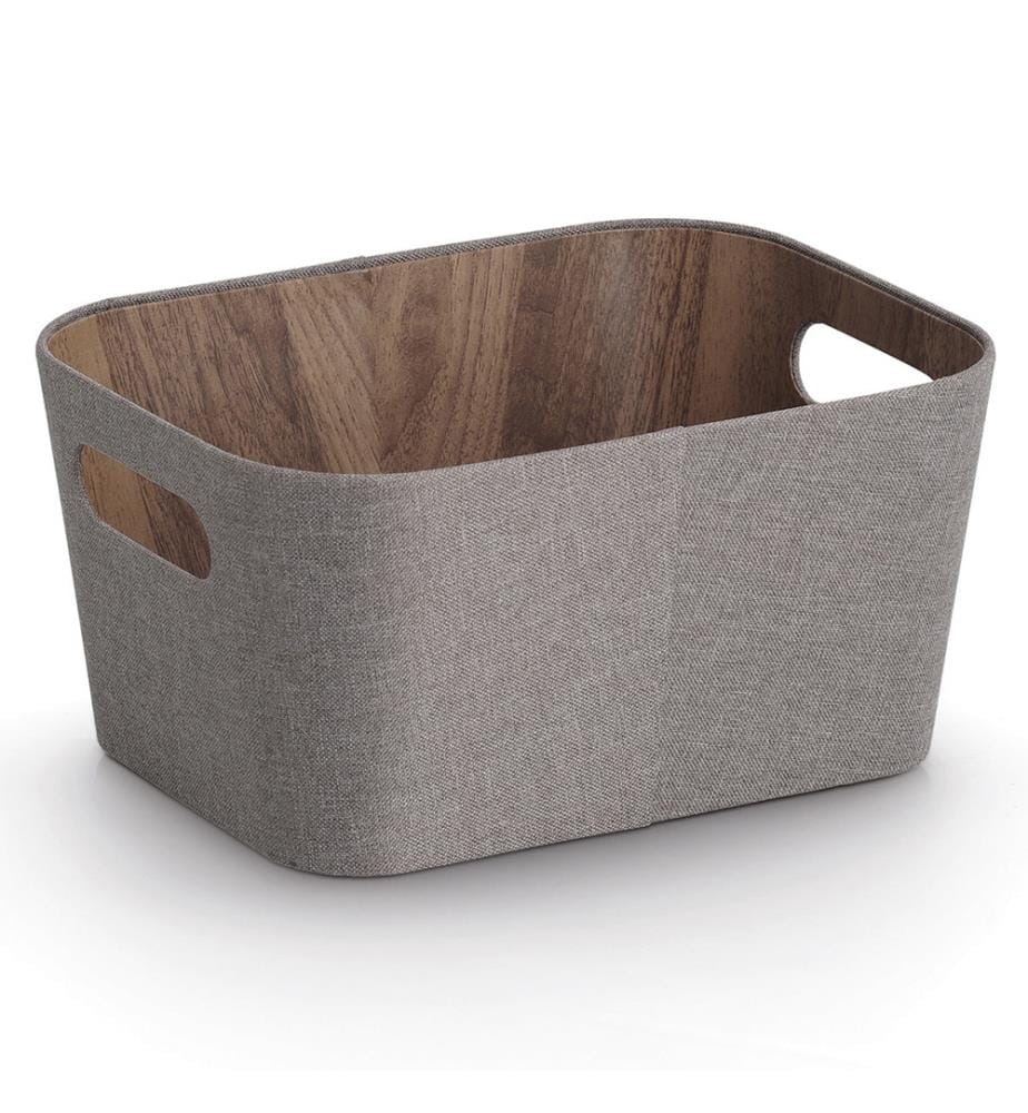 Storage box, cardboard/polyester, brown