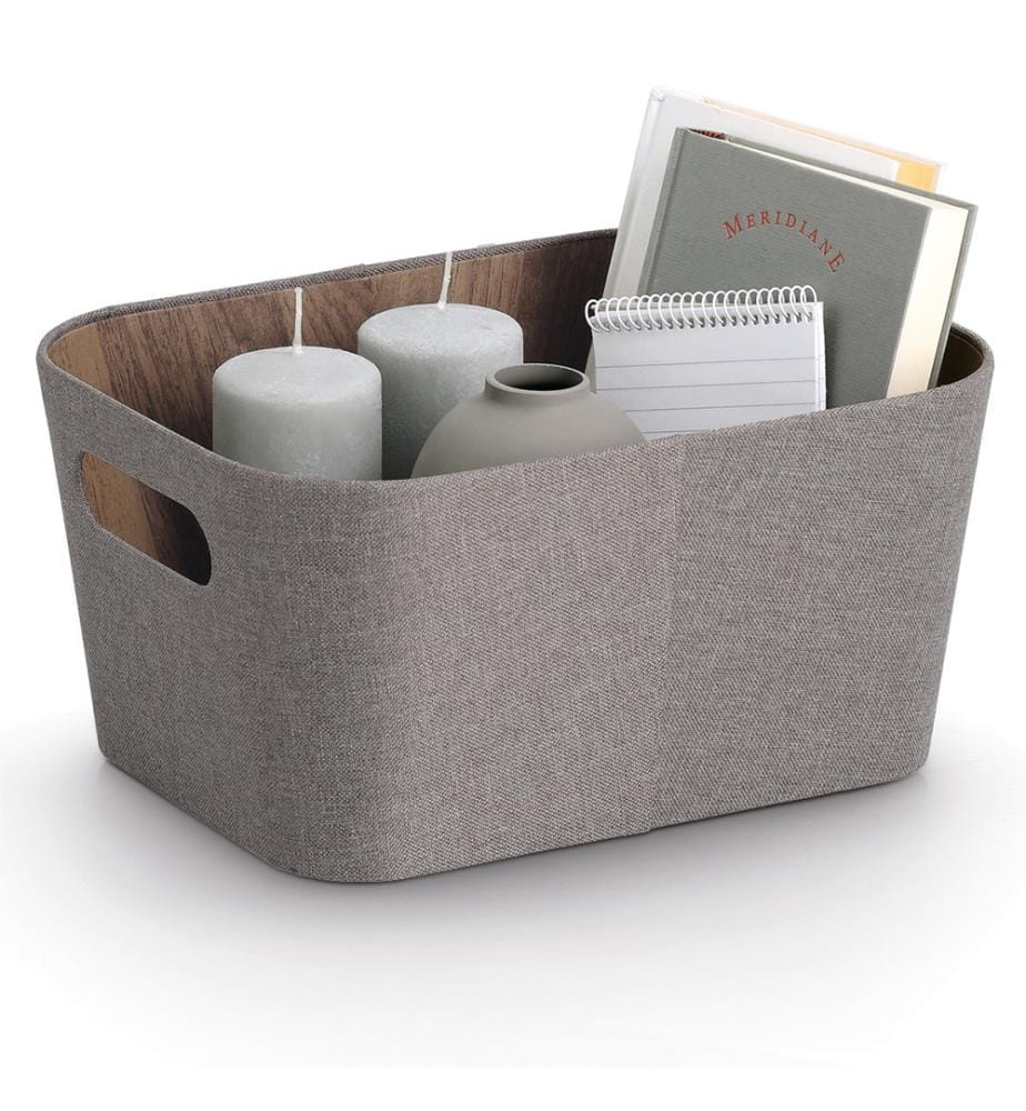 Storage box, cardboard/polyester, brown