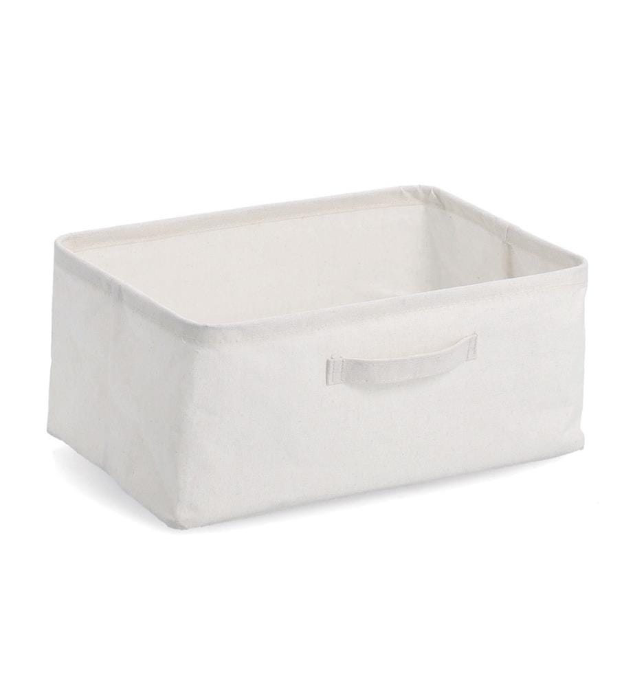 Storage box, polyester/cotton, cream