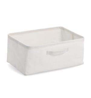 Storage box, polyester/cotton, cream