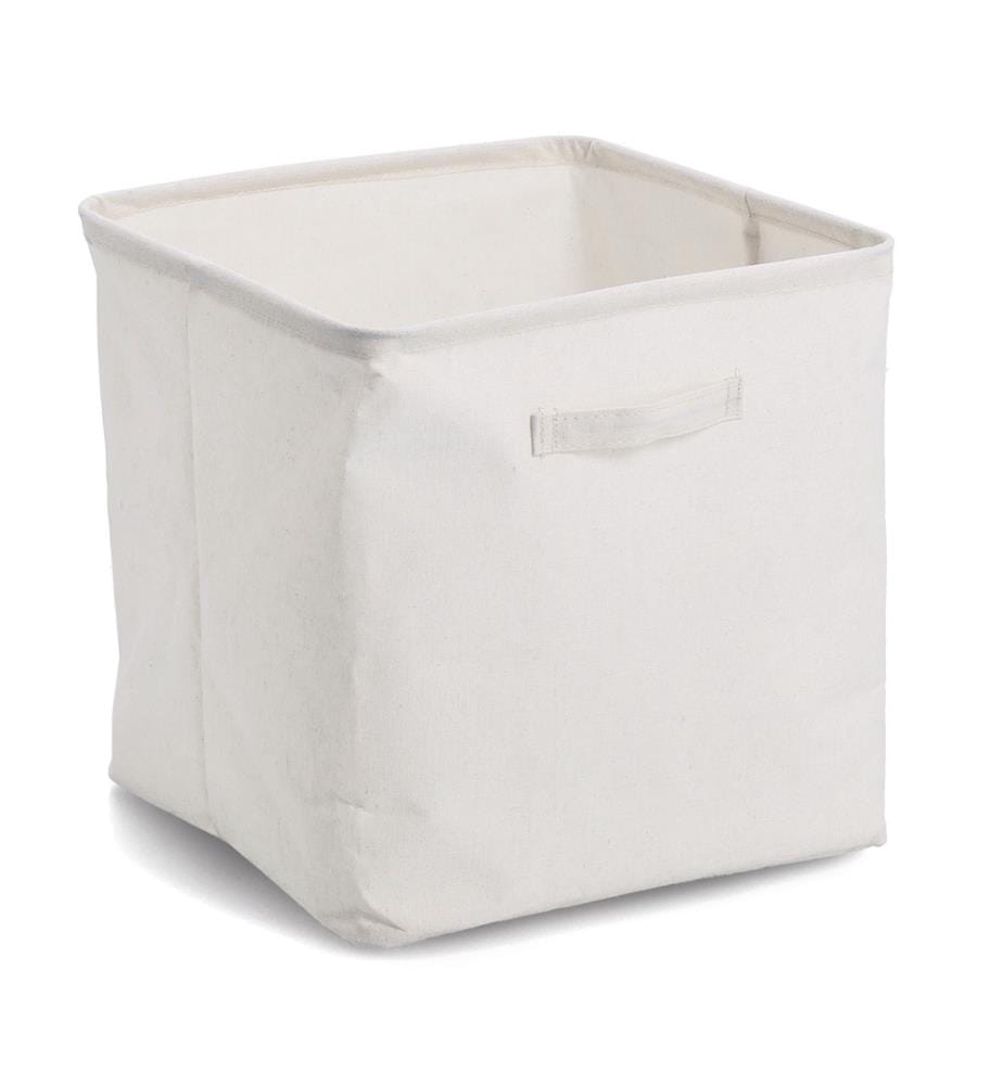 Storage box, polyester/cotton, cream