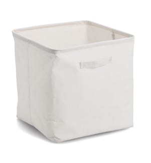 Storage box, polyester/cotton, cream