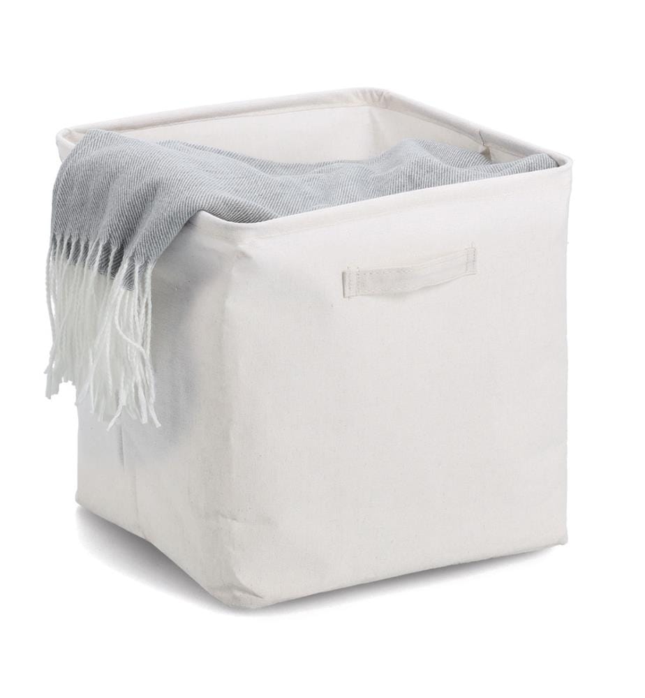 Storage box, polyester/cotton, cream