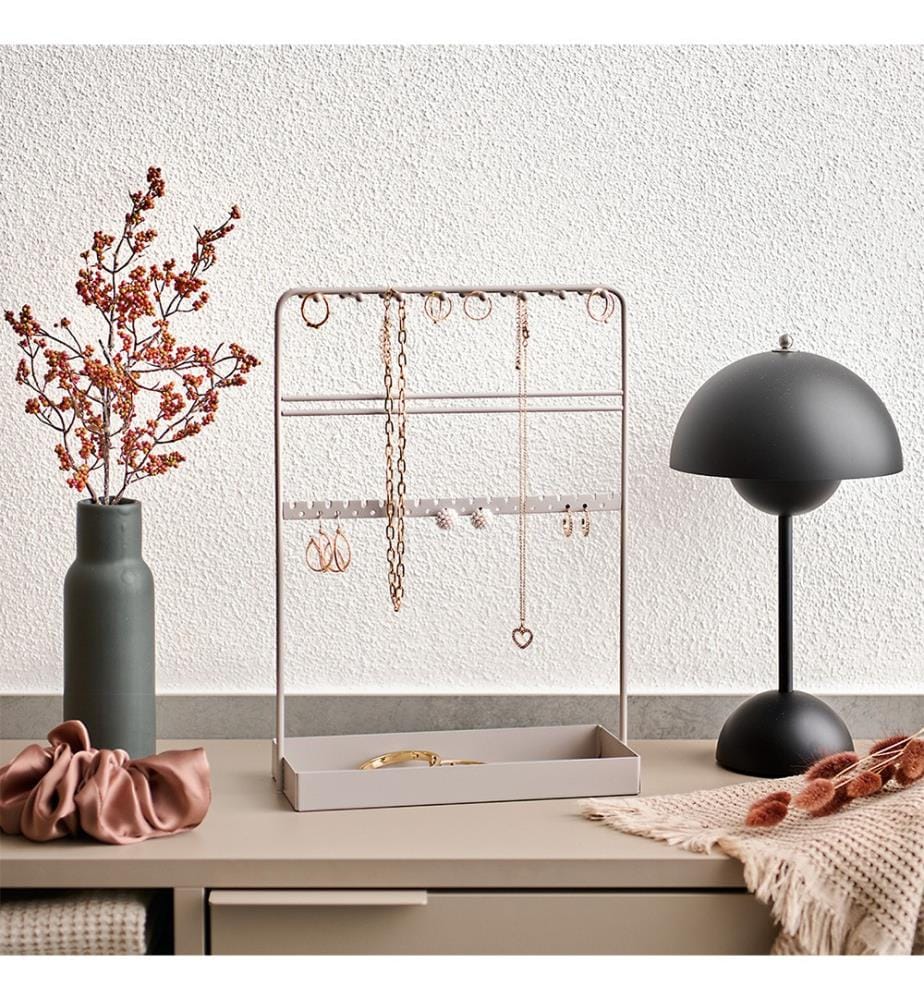 Jewelry organizer, metal, greige