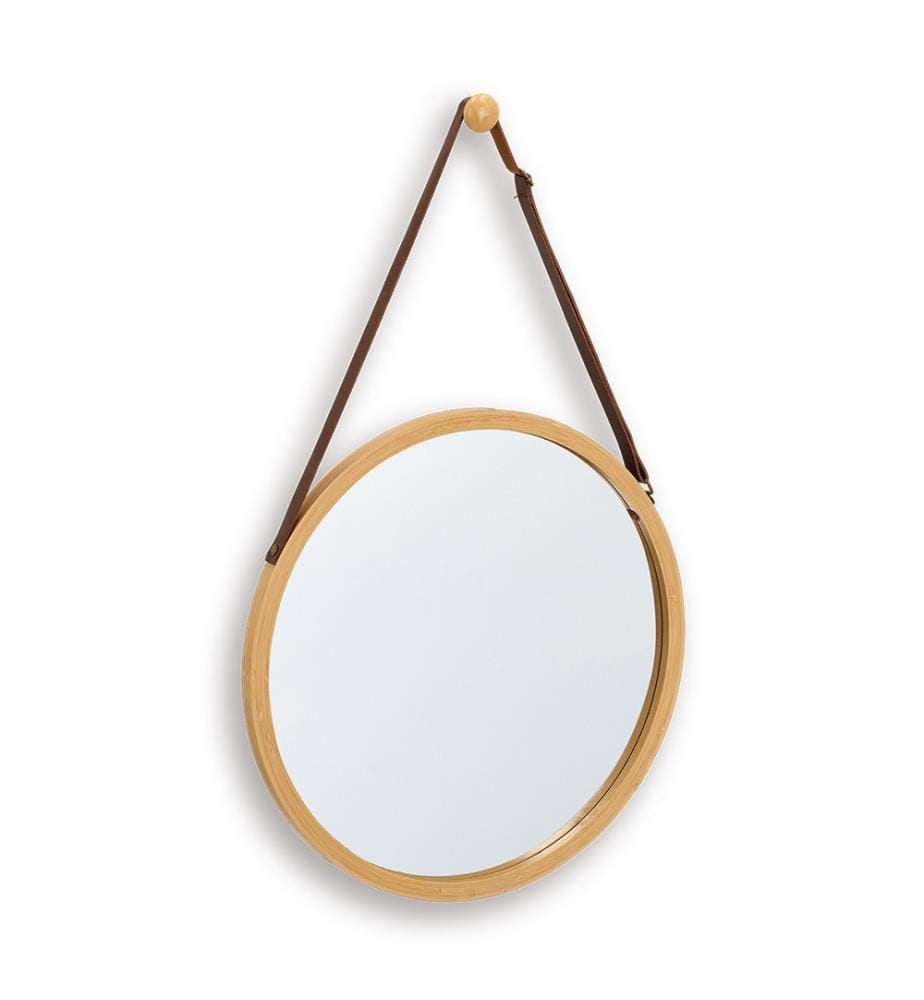 Wall mirror, bamboo/plastic