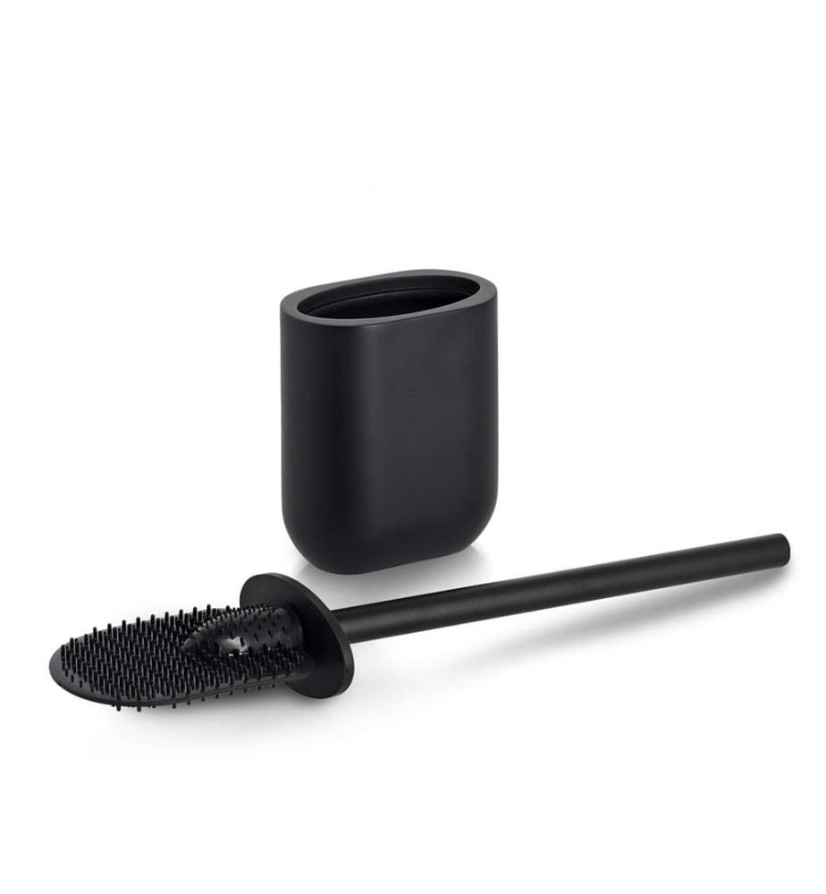 Toilet brush, polyresin/stainless steel/TPR, black