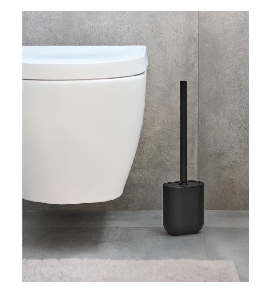Toilet brush, polyresin/stainless steel/TPR, black
