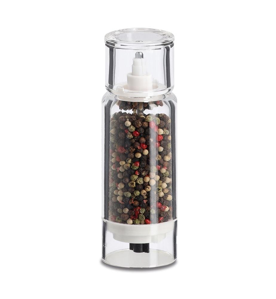 Salt/pepper mill, plastic, transparent