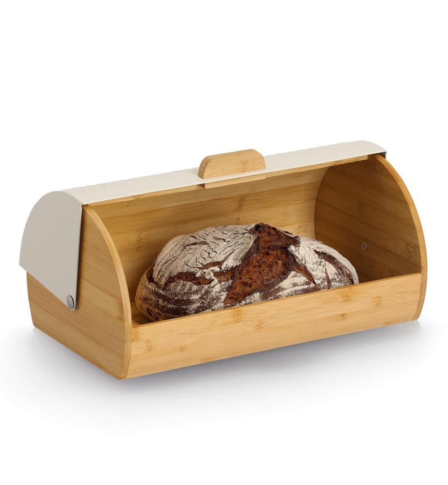 Cestino per il pane, bambù/metallo, crema