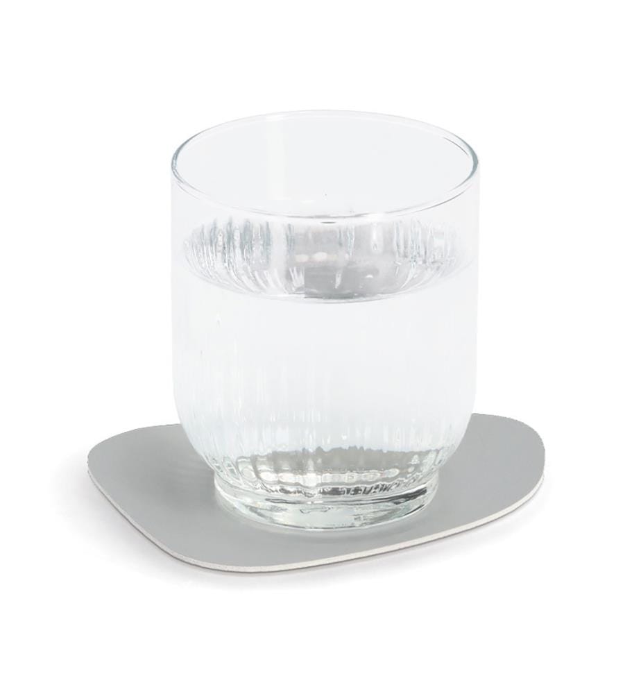 Glass coaster set "2 tone", 4-piece, imitation leather,