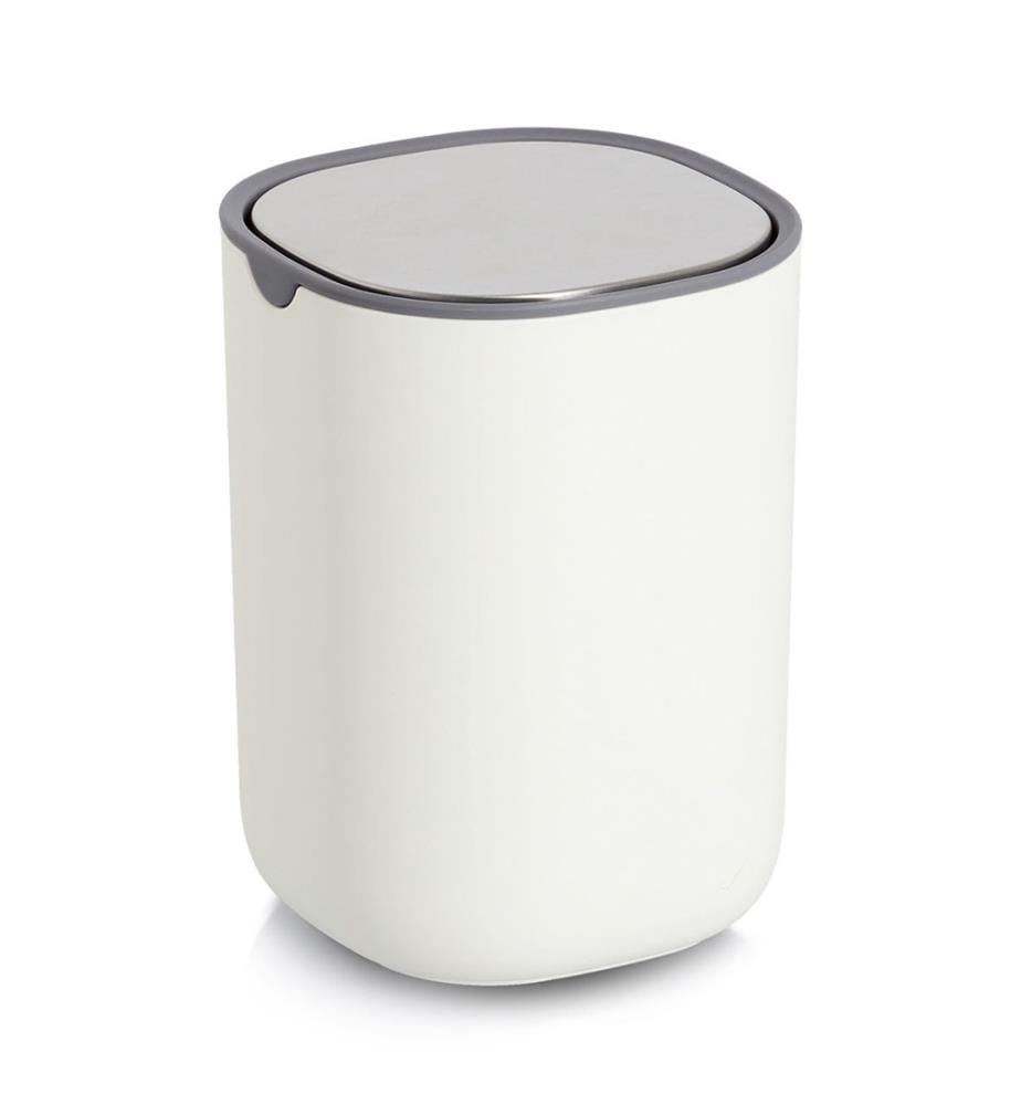 Table waste garbage can, plastic/stainless steel, white