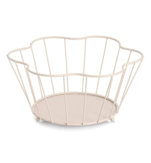 Fruit basket, metal, beige