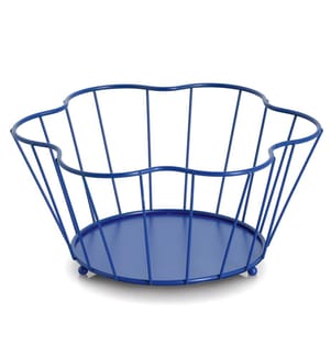 Fruit basket, metal, blue