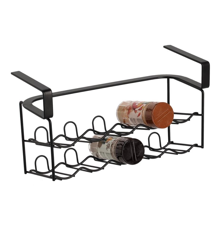 Spice jar rack, metal, black